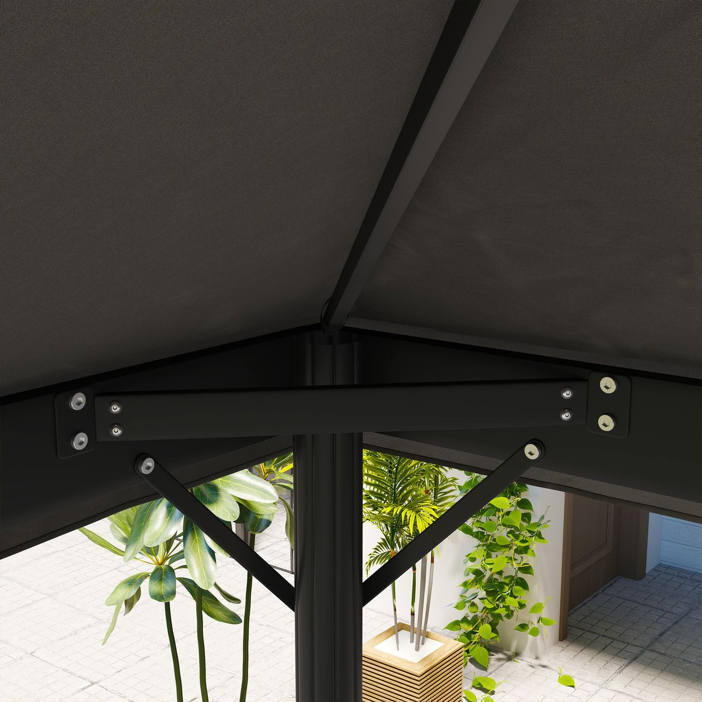 Waterproof 3x4m Gazebo roof replacement, dark grey