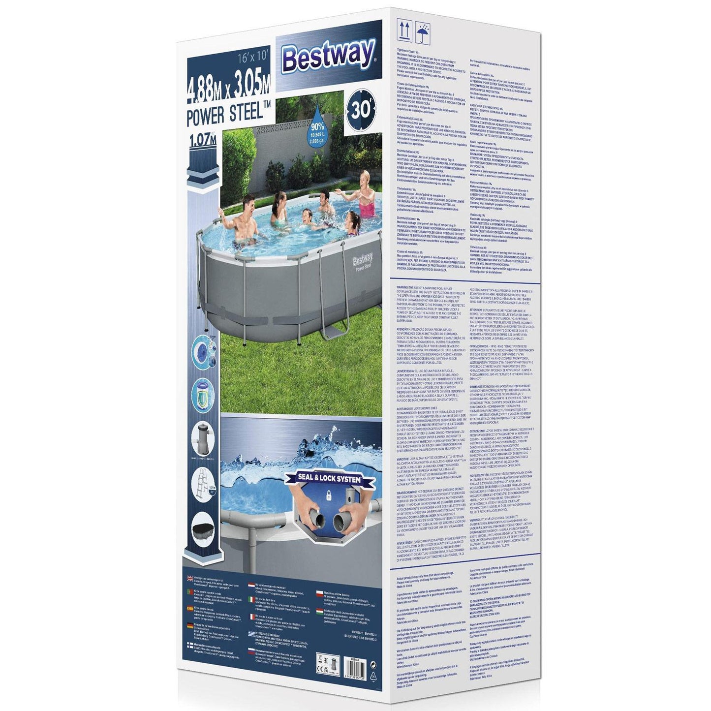 Oval Above-Ground Pool Set, 4.88m x 3.05m x 1.07m