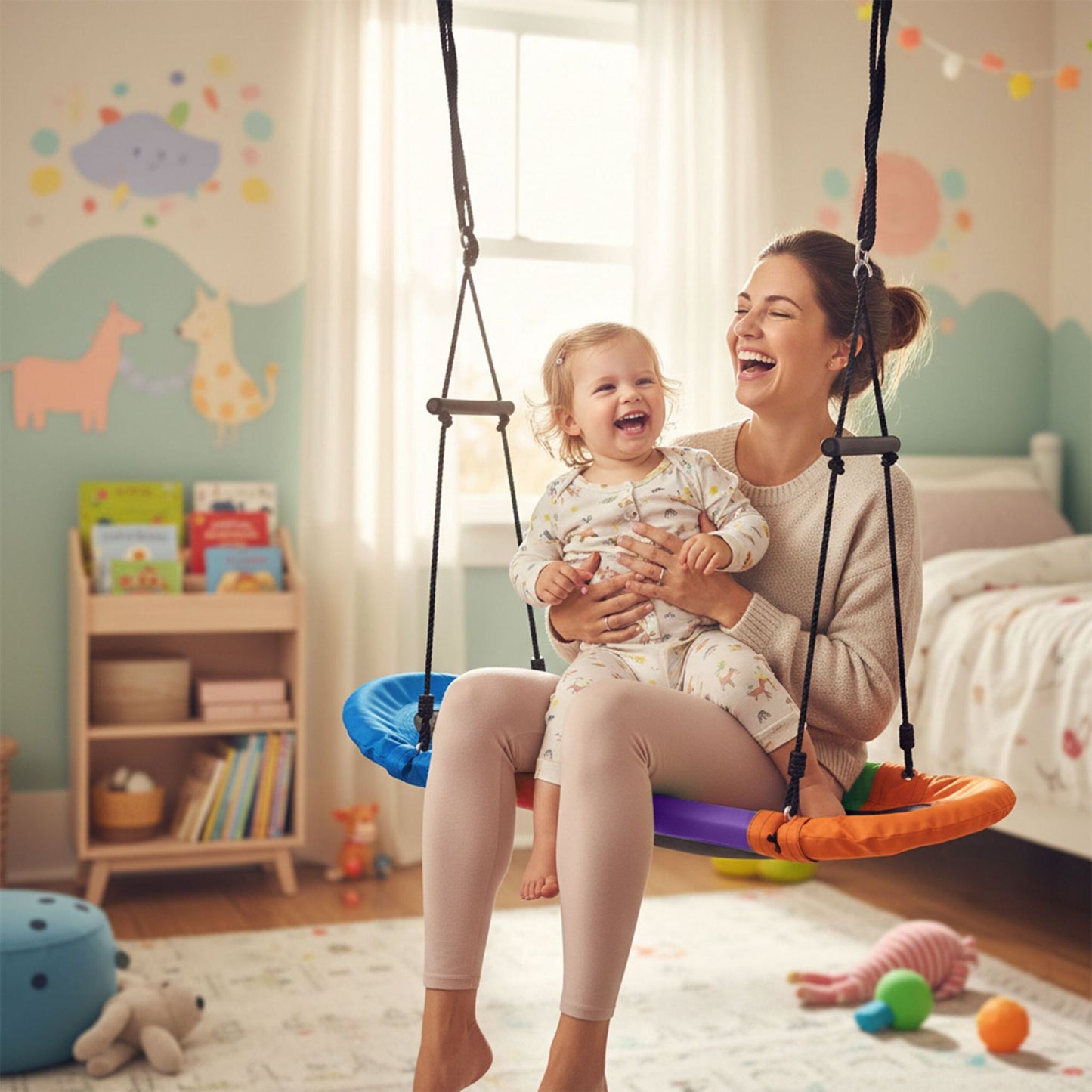 Oval Nest Swing, 150kg Capacity, Foam Handles