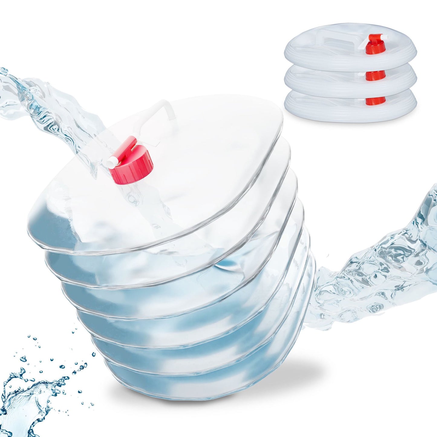 Oval collapsible capsules in a set of 4