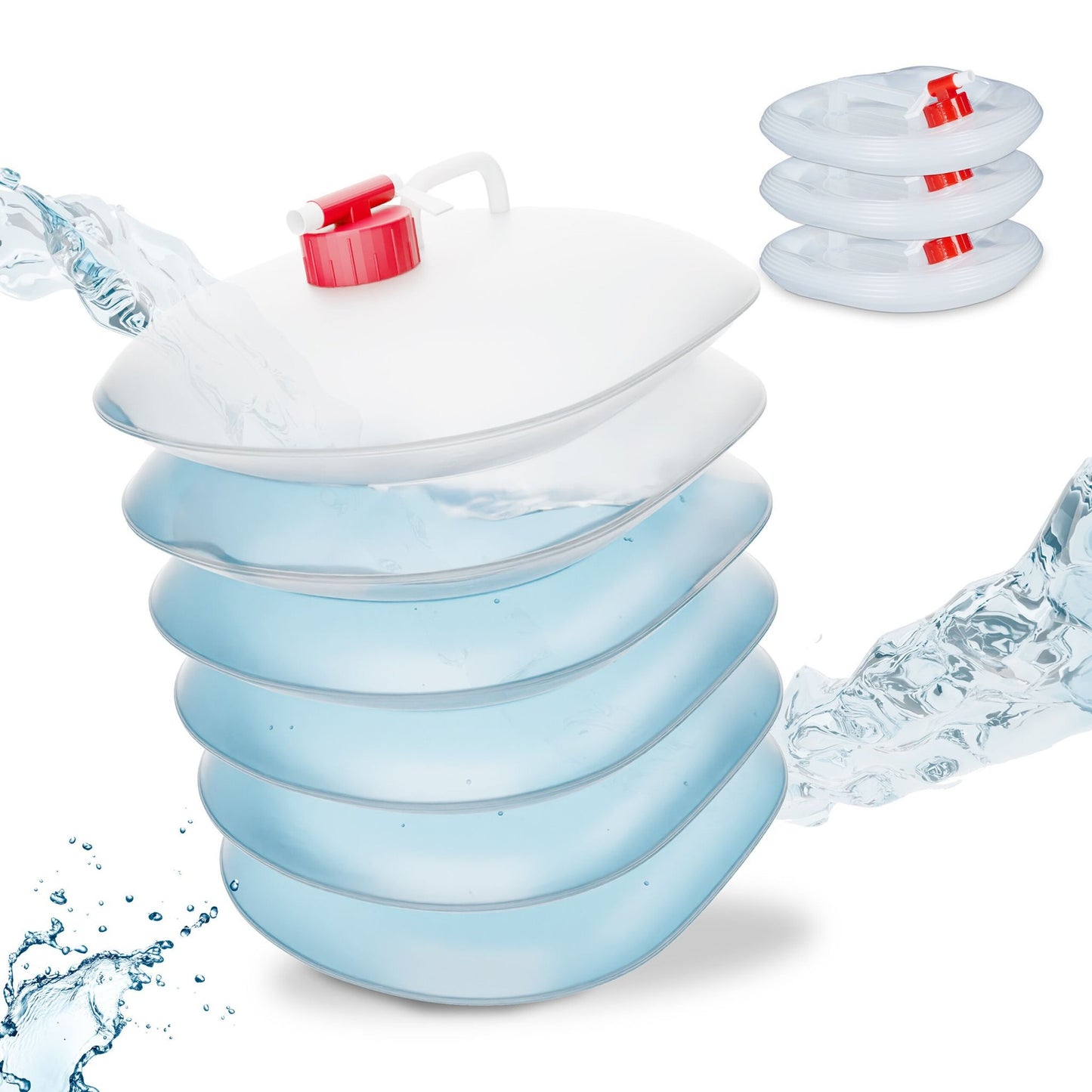 Oval collapsible capsules in a set of 4
