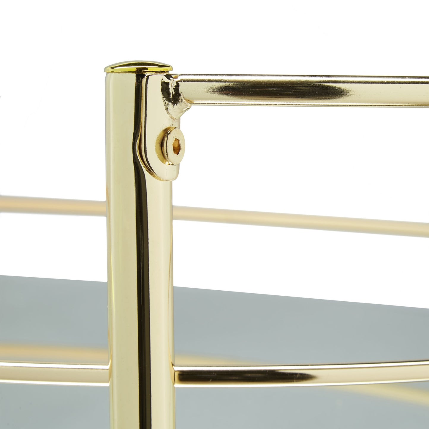 Oval serving trolley gold-coloured