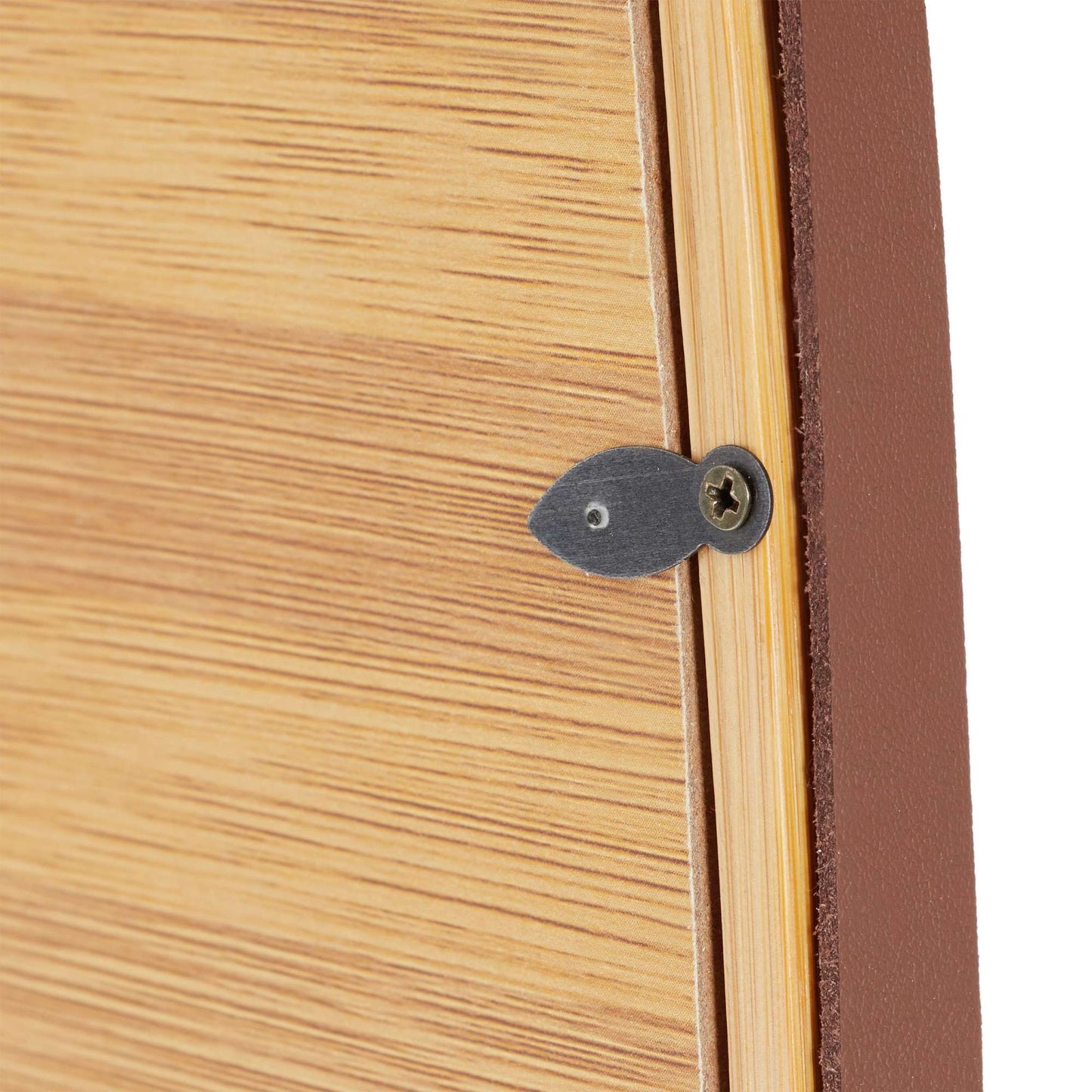 Oval wall mirror with strap