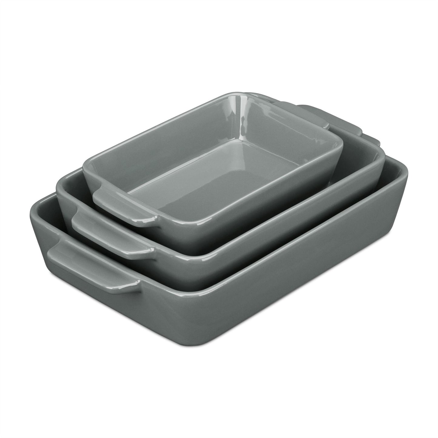 Oven form ceramic set of 3 gray