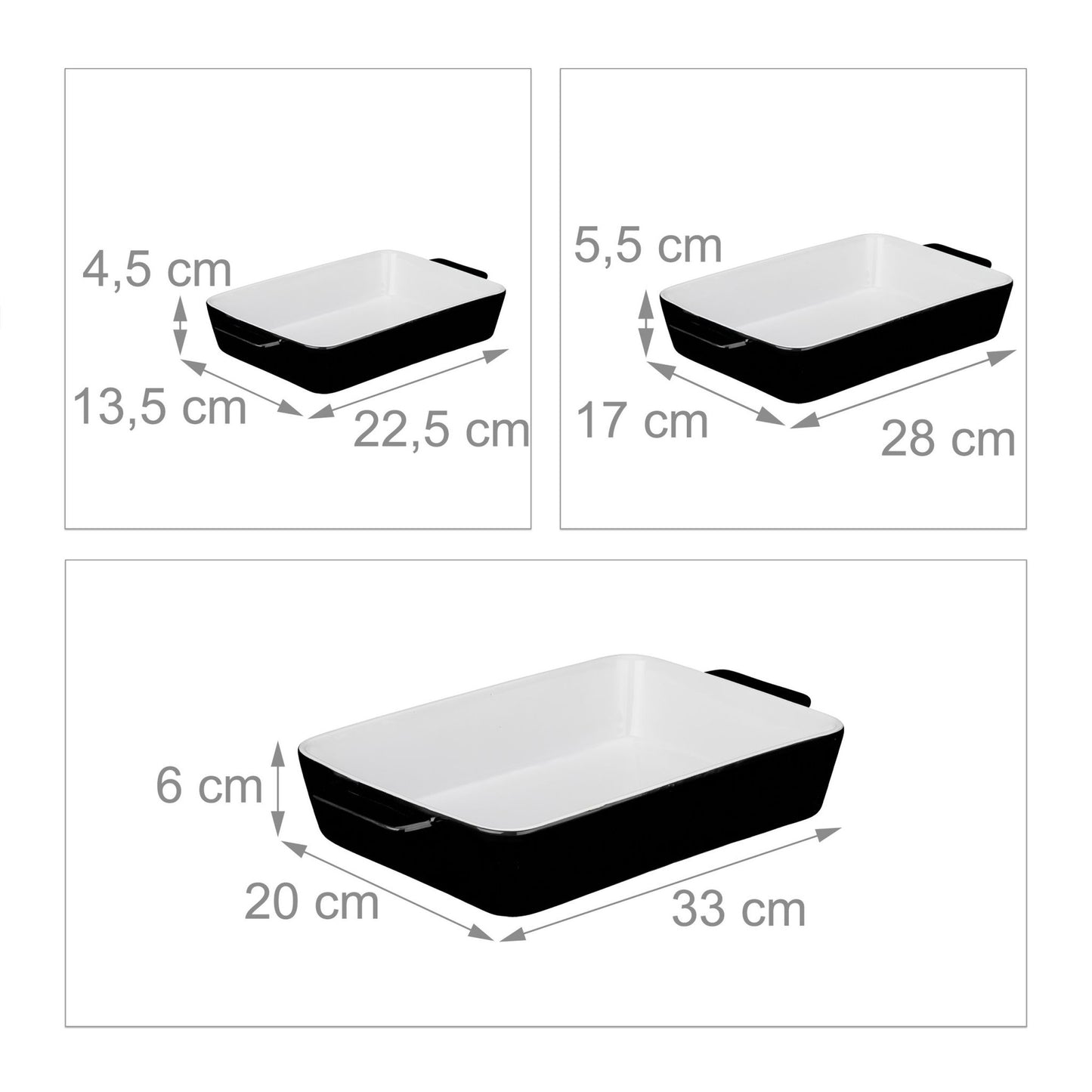 Oven form set of 3 black