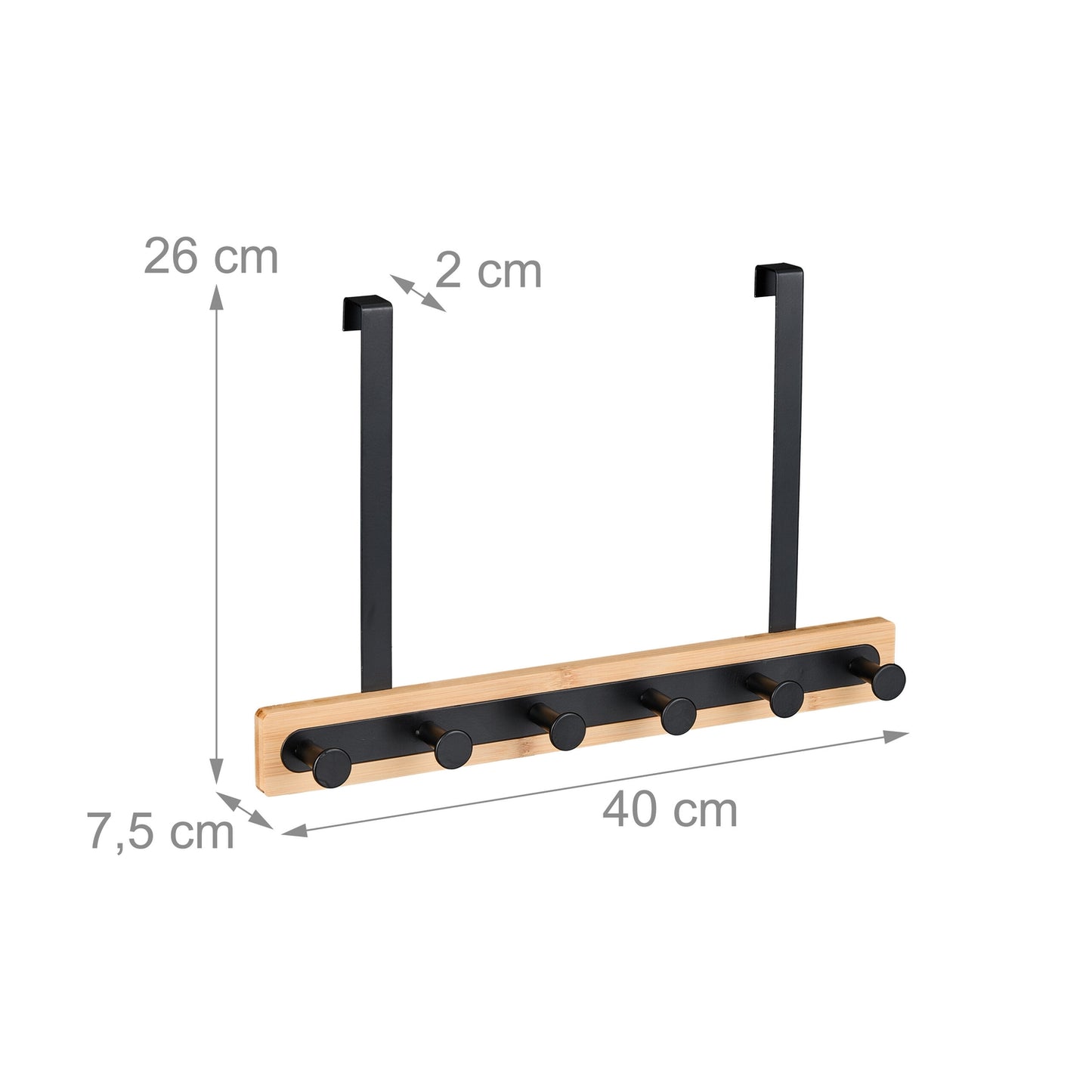 Over Door Coat Rack with 6 Hooks for Hallways