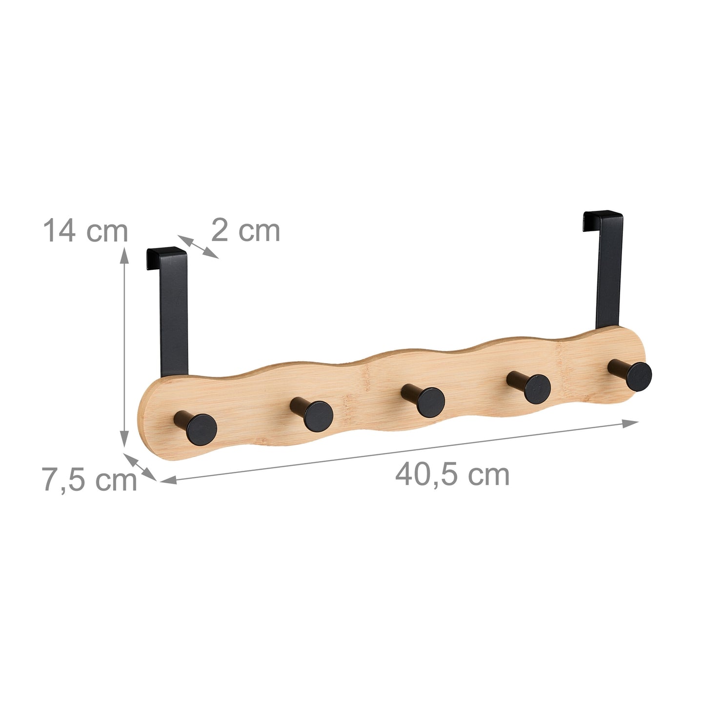 Over Door Hook Rail with 5 Hooks for Bedrooms
