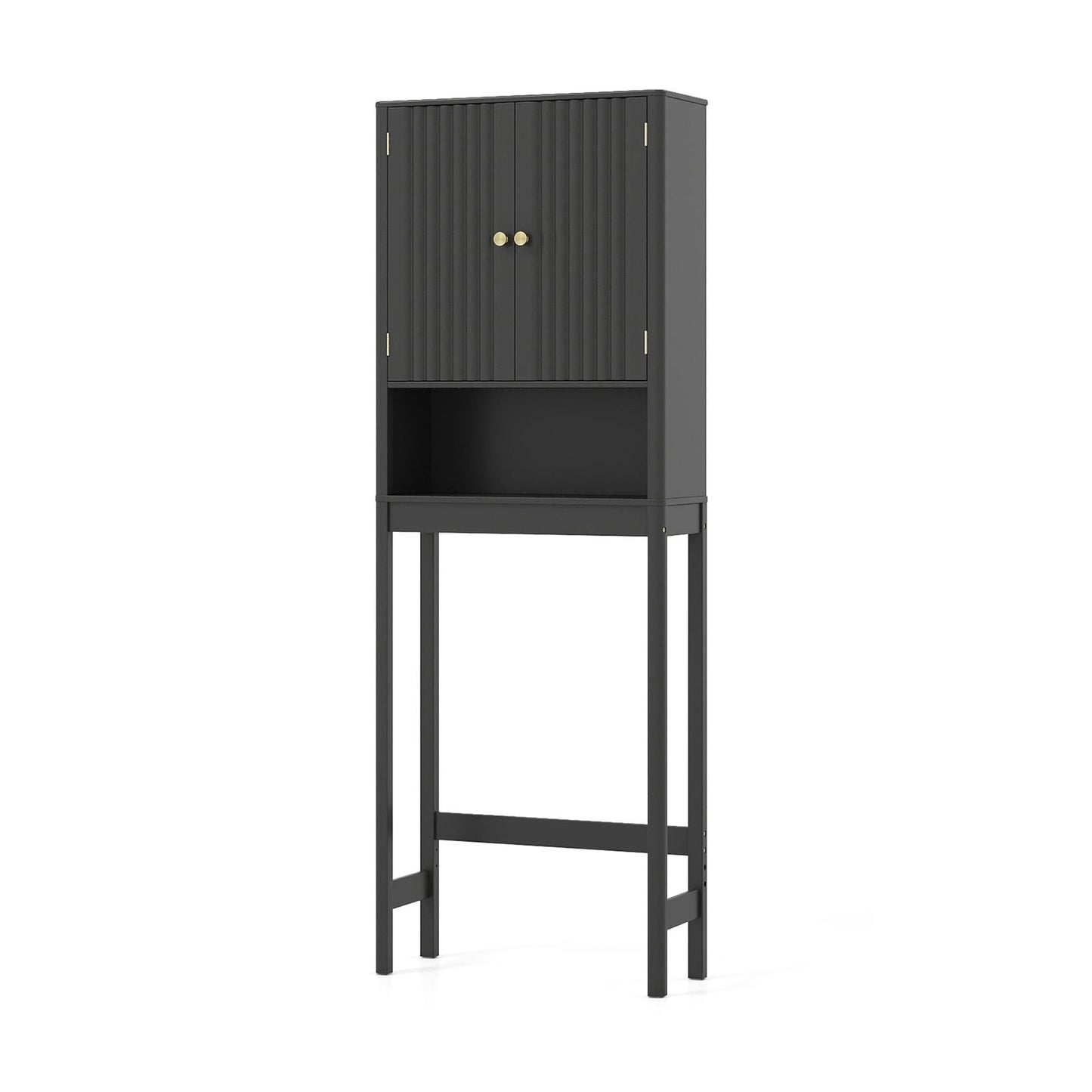 Over-Toilet Storage Cabinet, Adjustable Shelf, Black