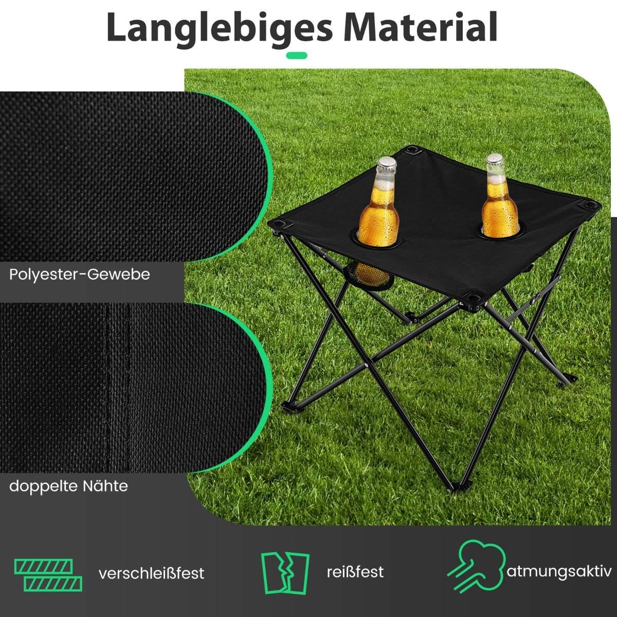 Oversized Camping Chairs with Table & 2 Drink Holders & Storage Bag Folding Chairs