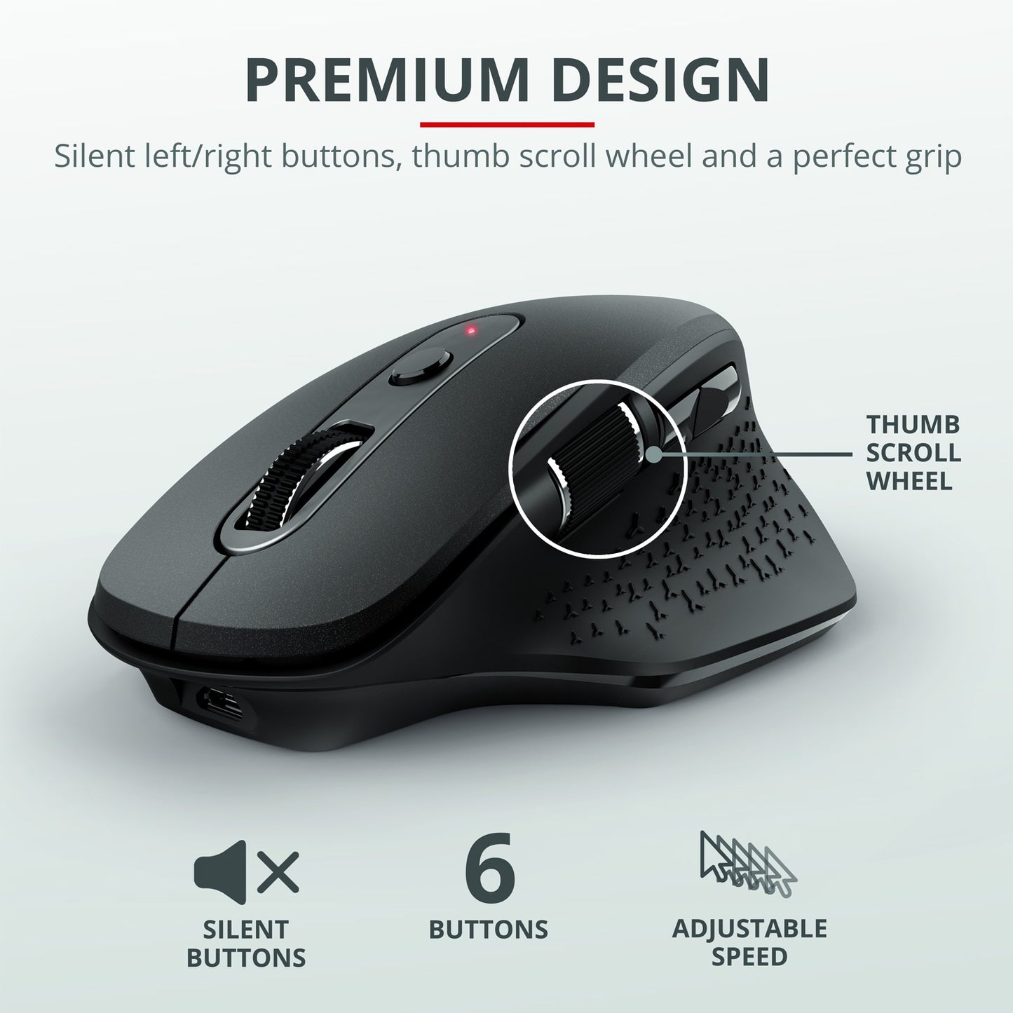 Ozaa Wireless mouse rechargeable Black