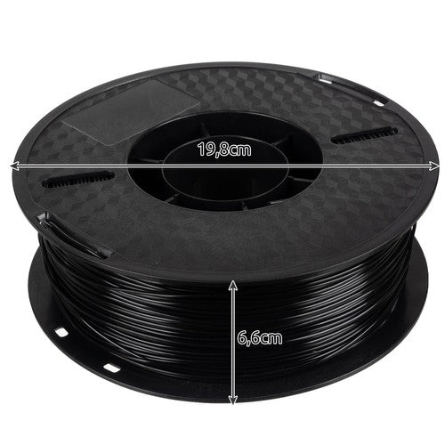 PLA 3D filament 1kg 1.75mm - black Malatec 22040