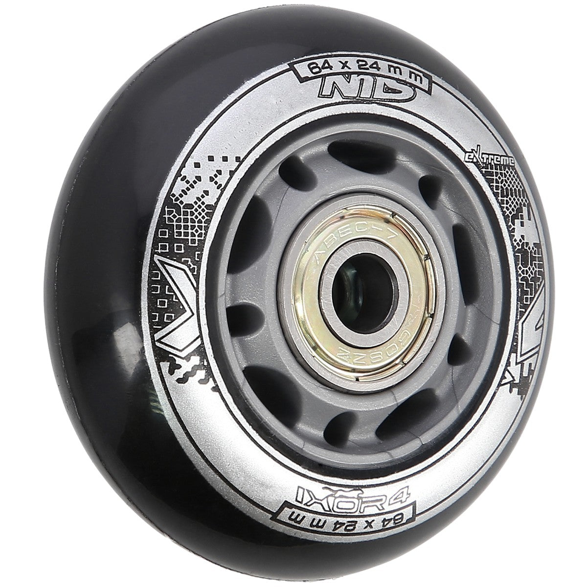 PU 64x24 82A Black Wheels & ABEC-9 Bearings Set