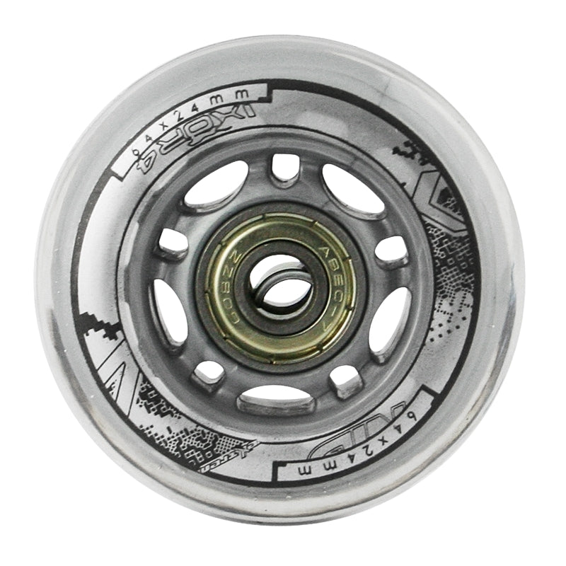 PU 64x24 82A Transparent Wheels & ABEC-7 Bearings Set
