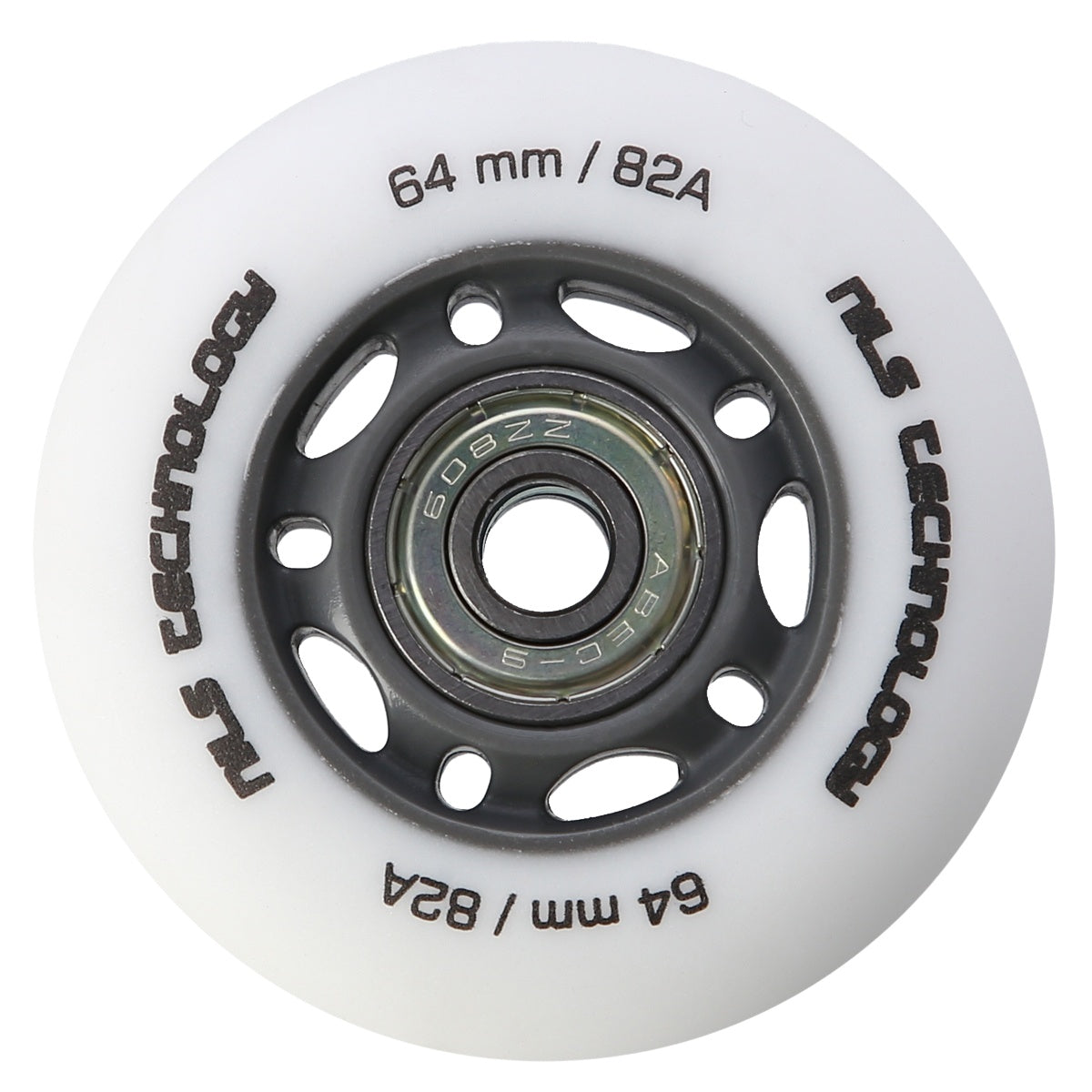 PU 64x24 82A White Wheels & ABEC-9 Bearings Set