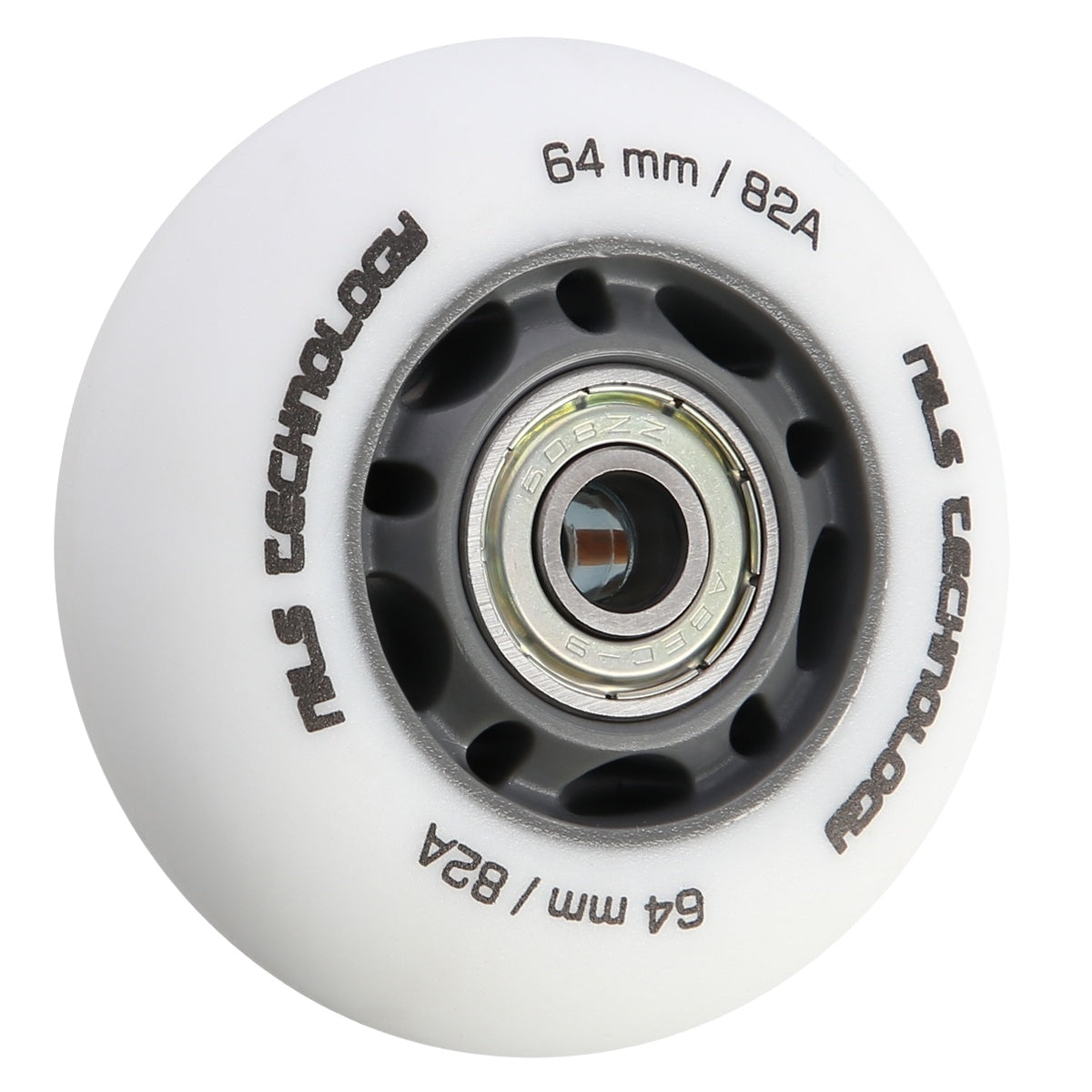 PU 64x24 82A White Wheels & ABEC-9 Bearings Set