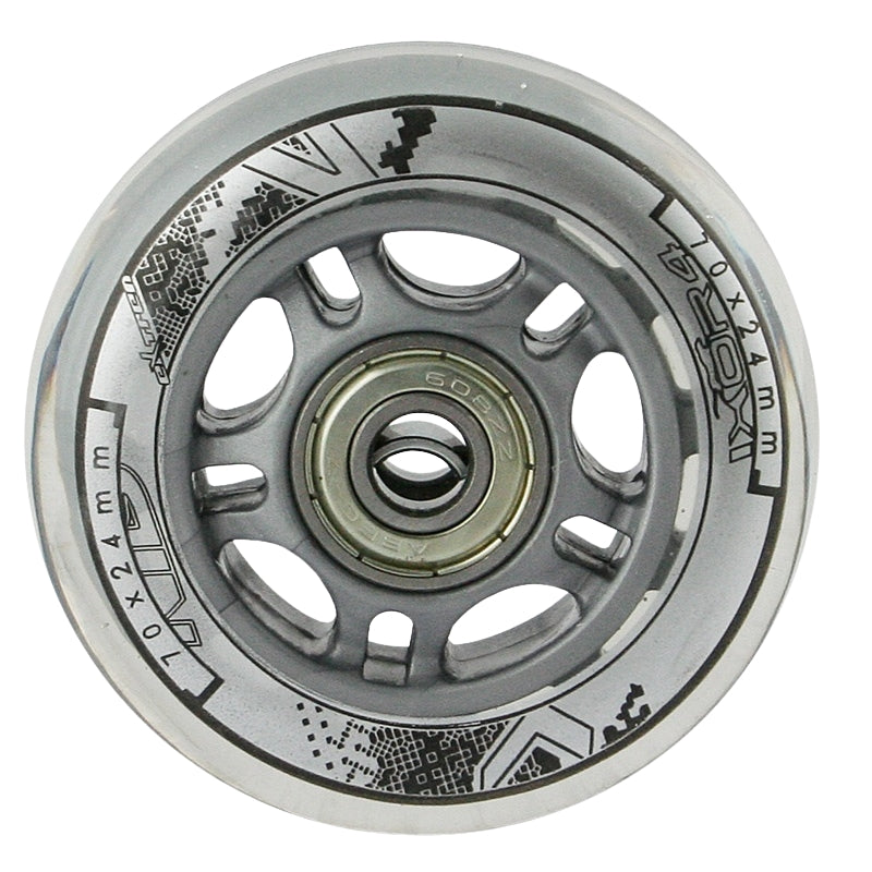PU 70x24 82A Transparent Wheels (4) + ABEC-7 Bearings (8) Set