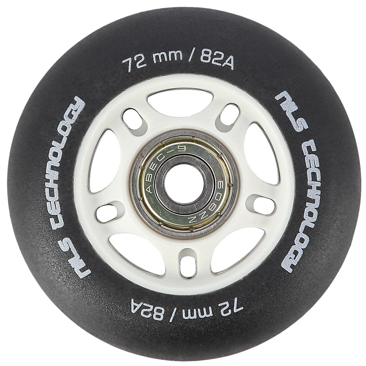 PU 72x24 82A Black Skateboard Wheels & ABEC-9 Bearings Set