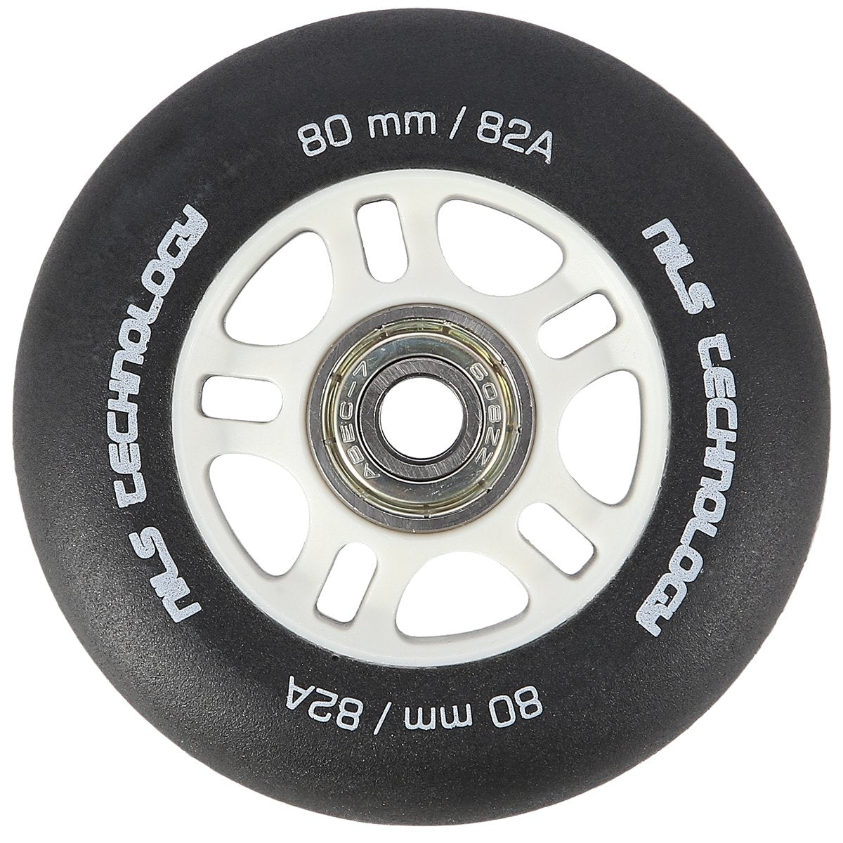 PU 80x24 Black Mat Wheels (4) + ABEC-9 Bearings (8) Set
