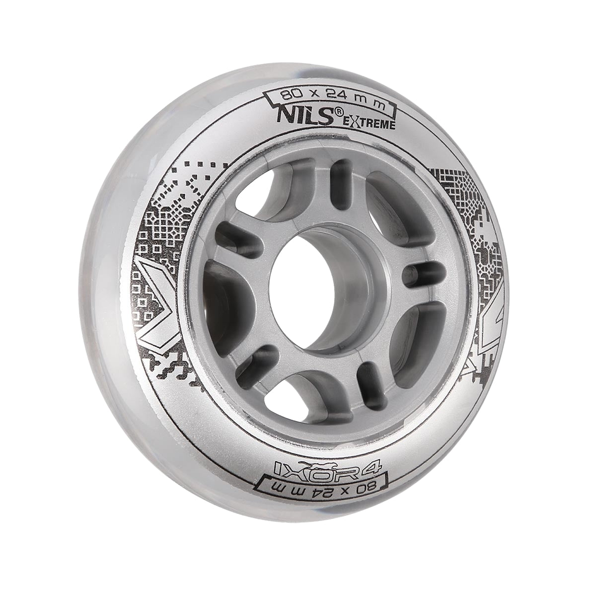 PU 80x24 mm Transparent Skate Wheels, Set of 4