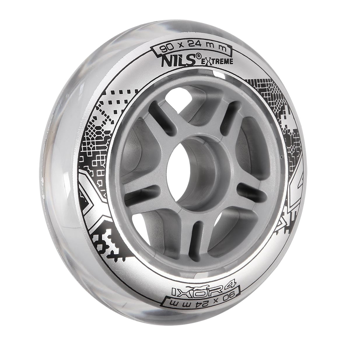 PU 82A Clear Skateboard Wheels, 90x24mm, 4 Pack