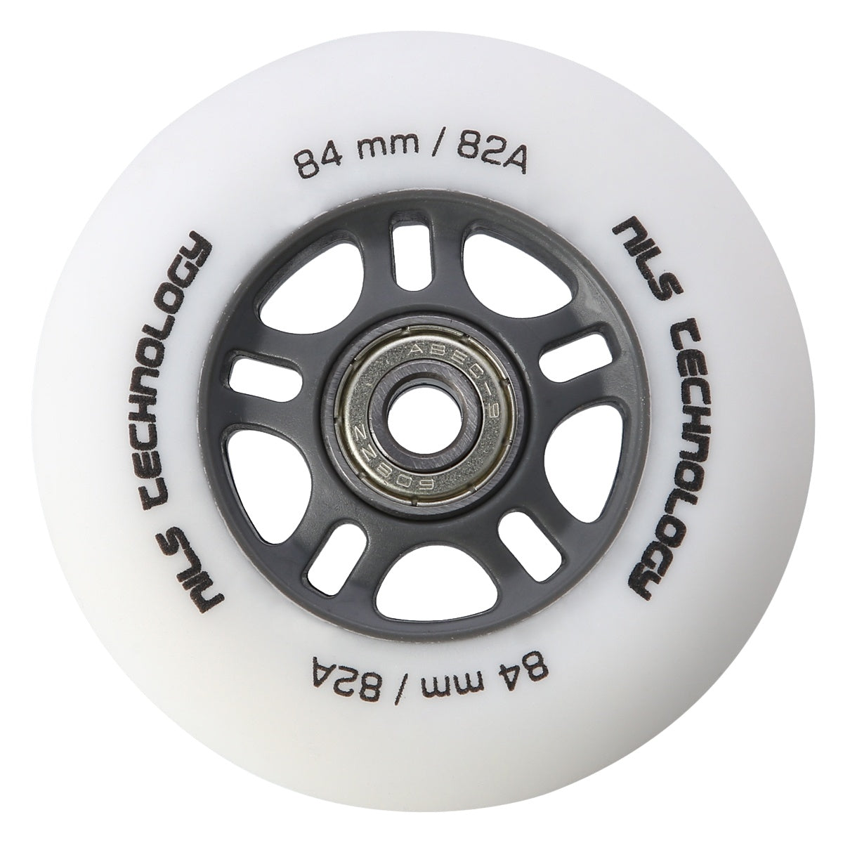 PU 84x24 82A White Wheels & ABEC-9 Bearings Set