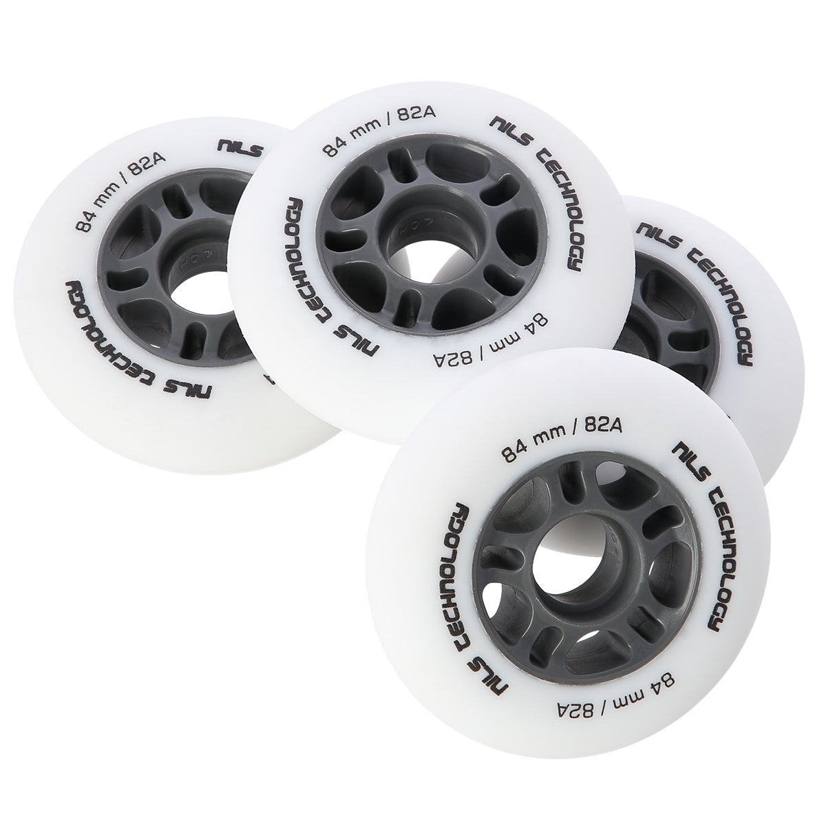 PU 84x24 White Wheels, 82A Hardness, 4 Pack