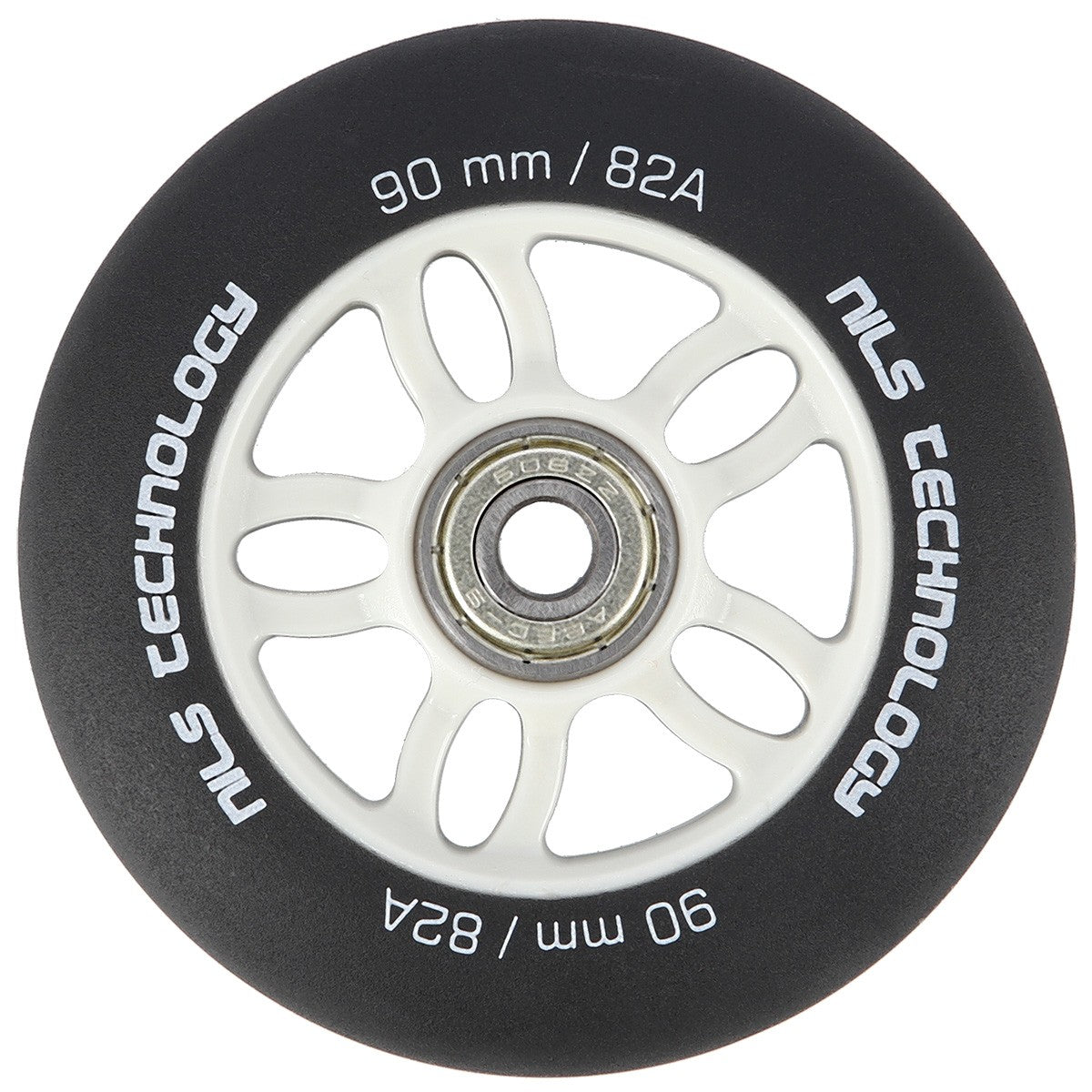 PU 90x24 82A Black Skate Wheels & ABEC-9 Bearings Set