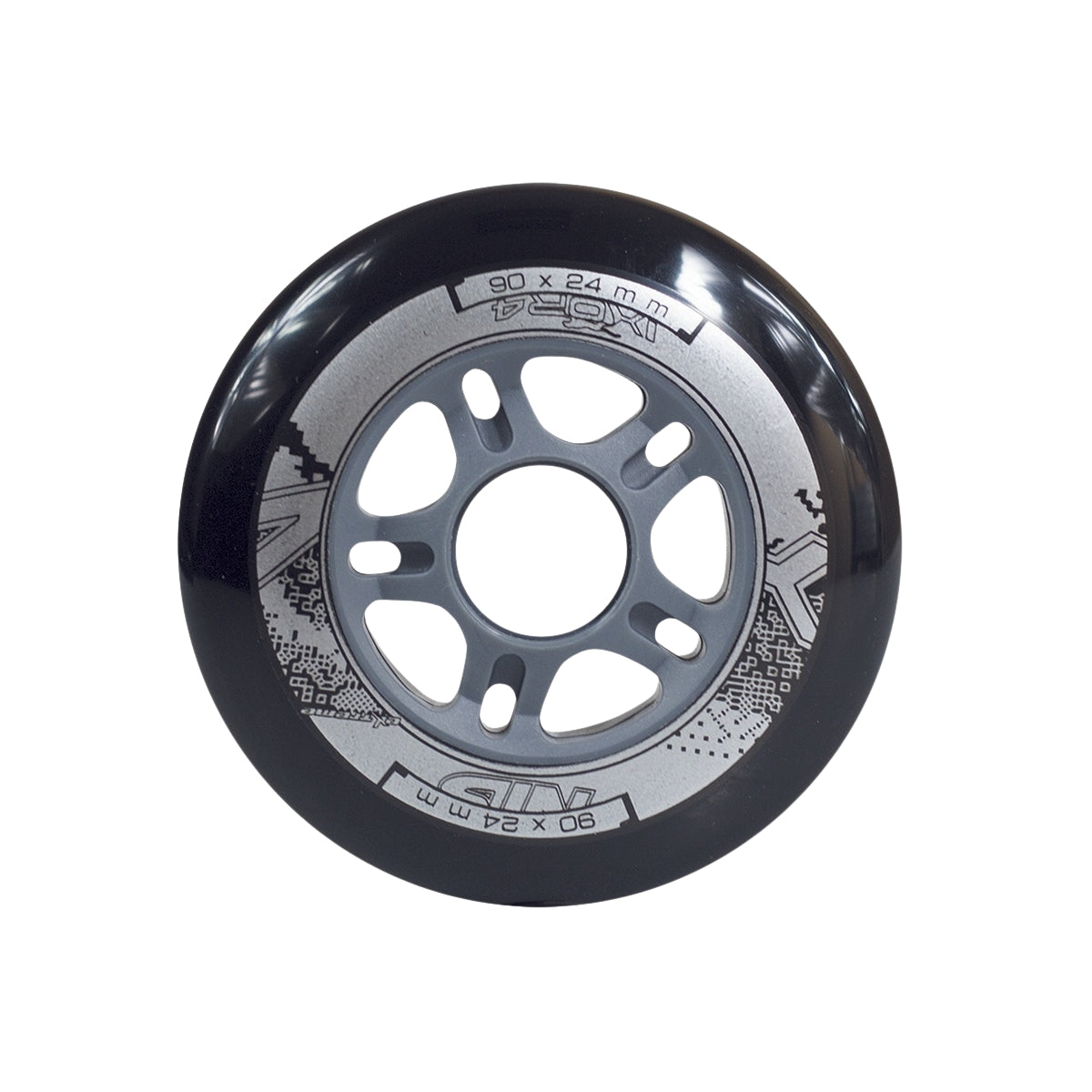 PU 90x24 82A Black Skate Wheels (Set of 4)