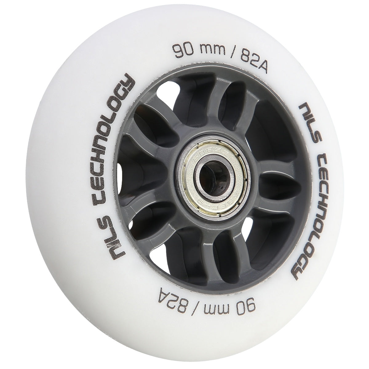 PU 90x24 82A White Wheels & ABEC-9 Bearings Set