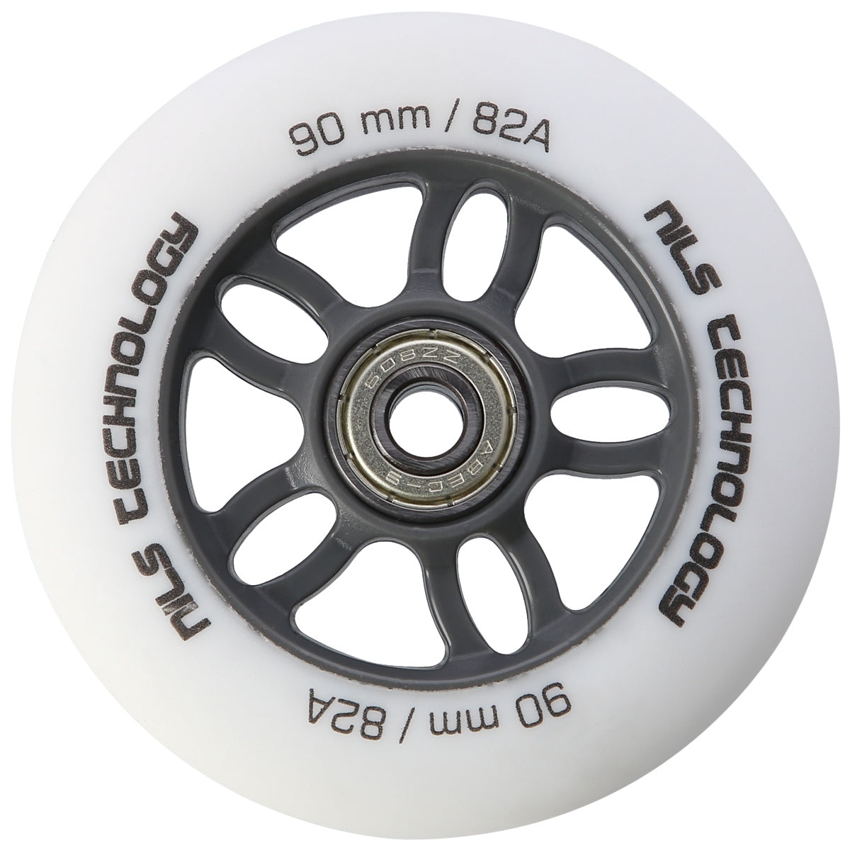 PU 90x24 82A White Wheels & ABEC-9 Bearings Set