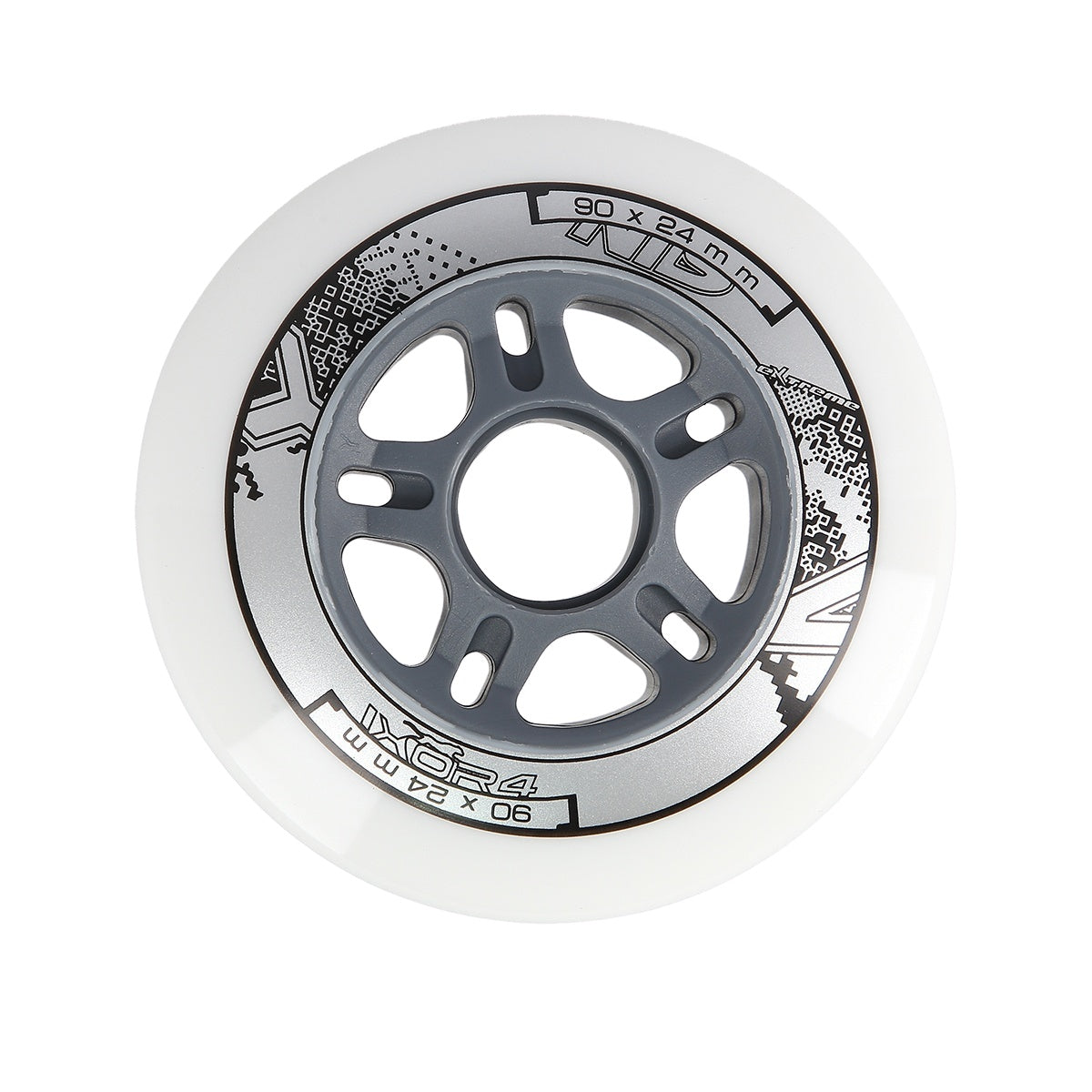 PU 90x24 82A White Wheels, Set of 4