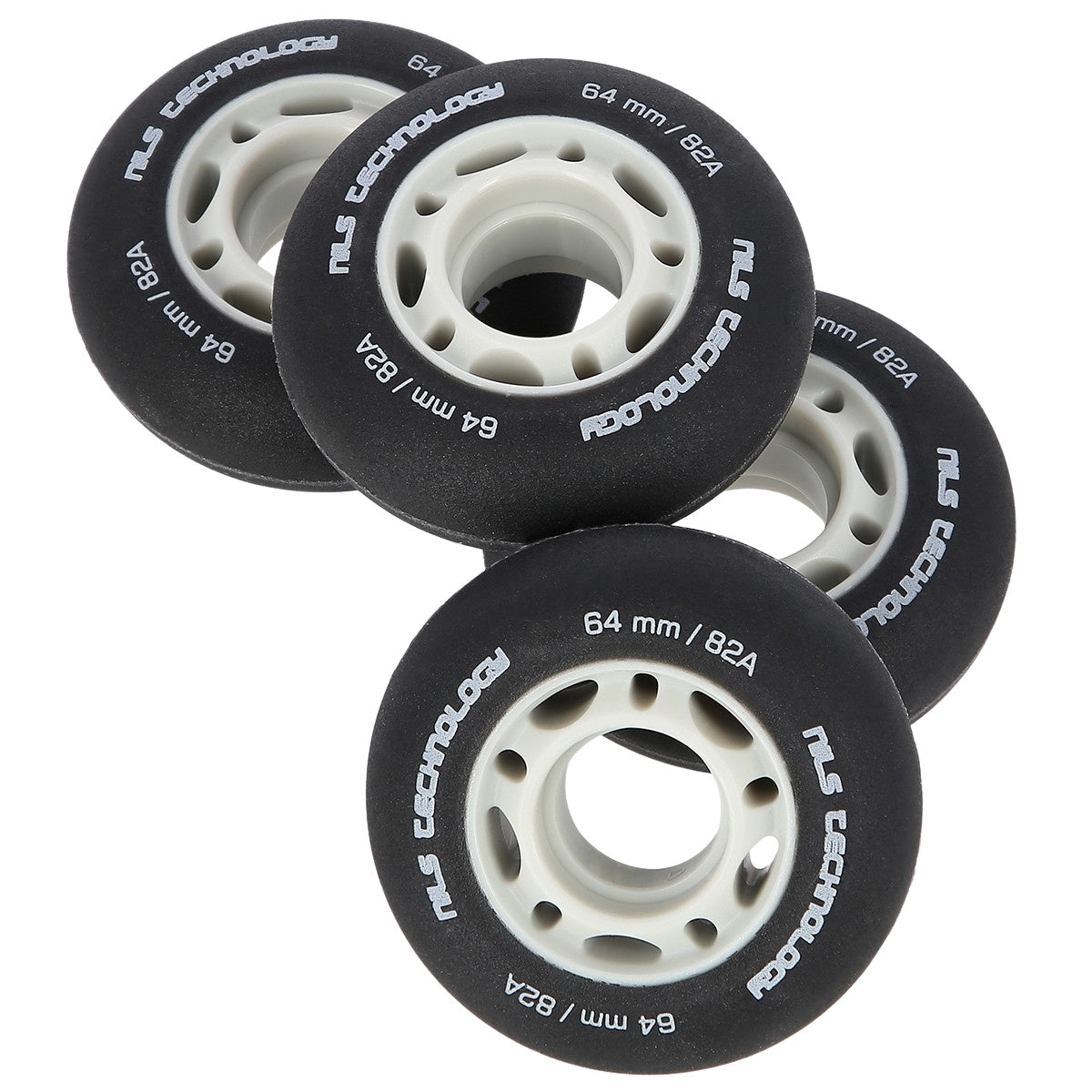 PU Black 82A Wheels, 64x24mm, Set of 4