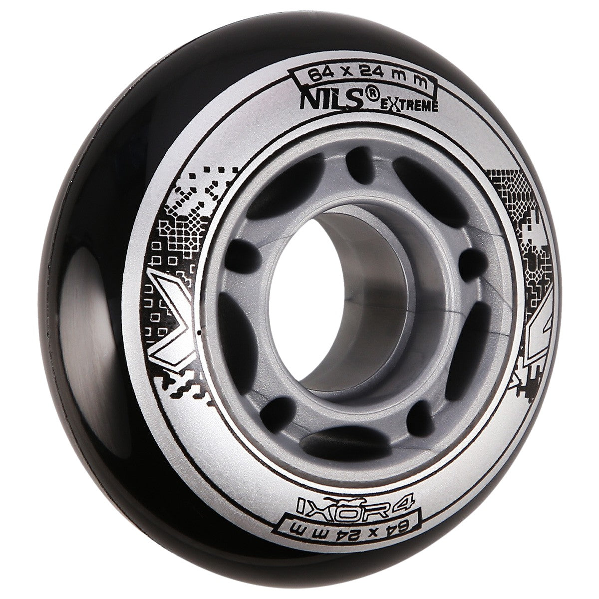 PU Skateboard Wheels 64x24mm 82A Black (Set of 4)