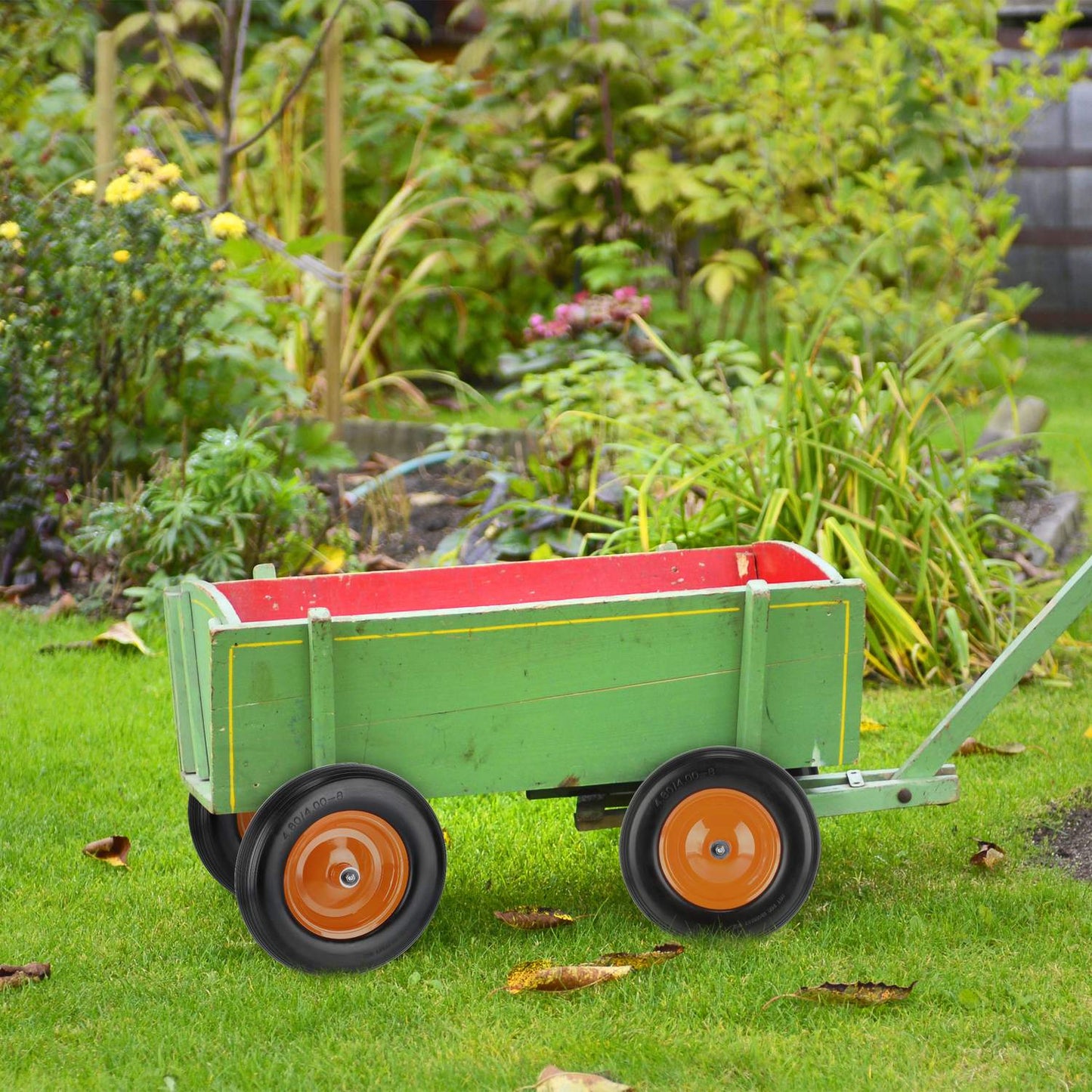 PU Wheelbarrow Tyre with Axle 4.00-8