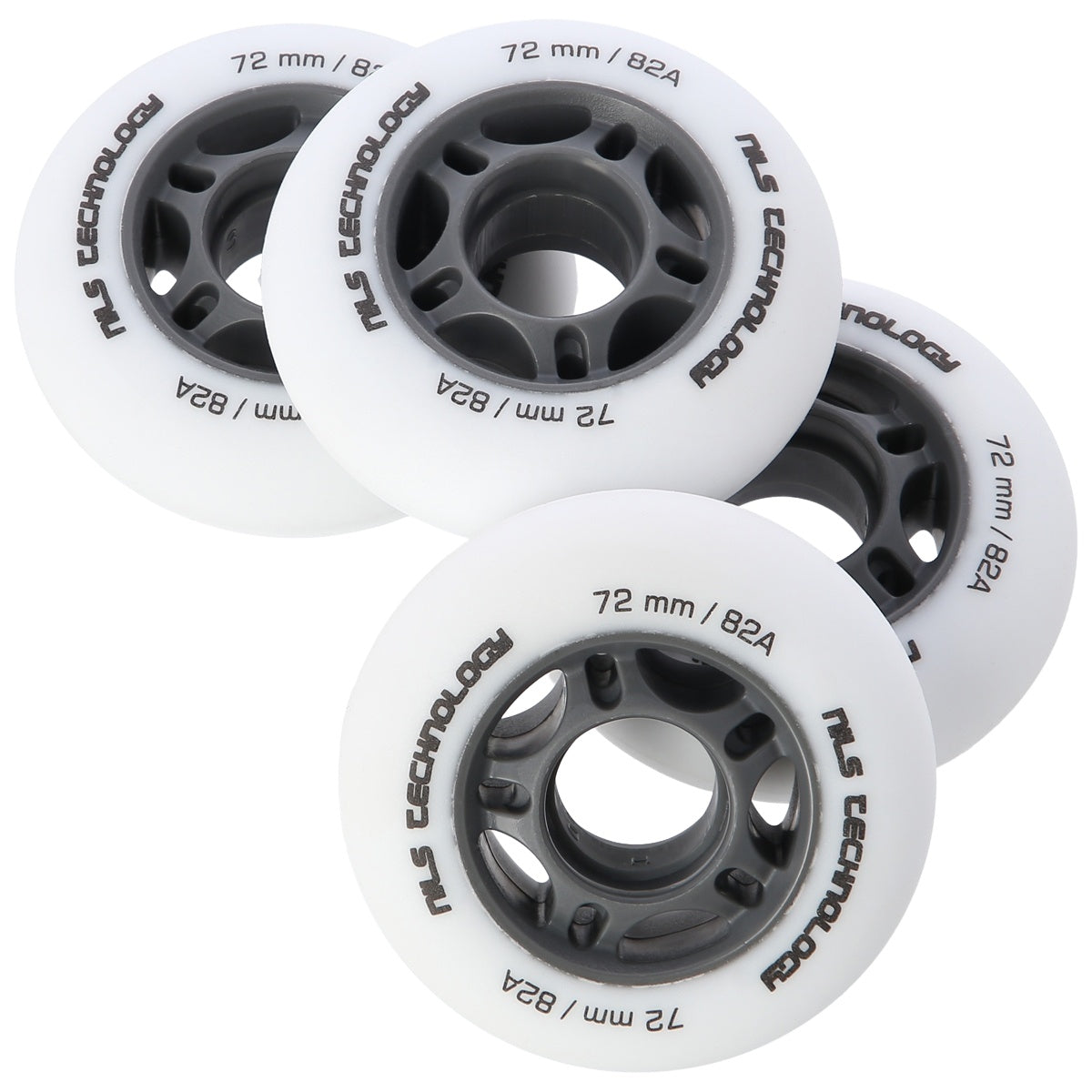 PU Wheels 72x24 White 82A, Set of 4