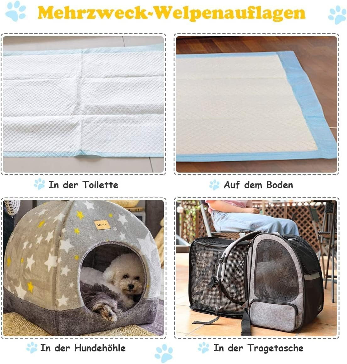 Pack of 100 dog training pads with leak-proof 5-layer design puppy pads 60 x 60 cm