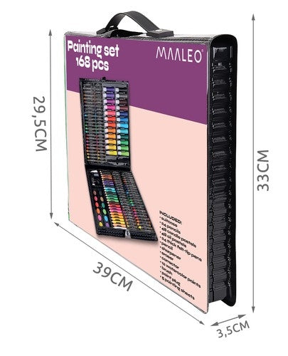 Painting set in a suitcase, 169 pcs, black