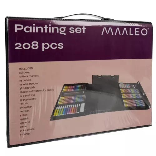 Painting set in a suitcase - 208 pcs Maaleo 21645