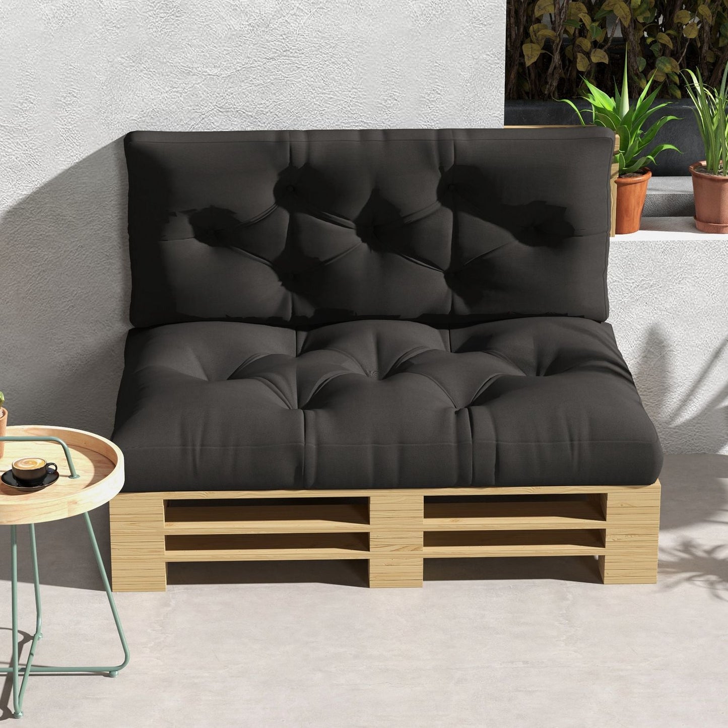 Pallet cushion set - UV protected, dark grey, 2-pack