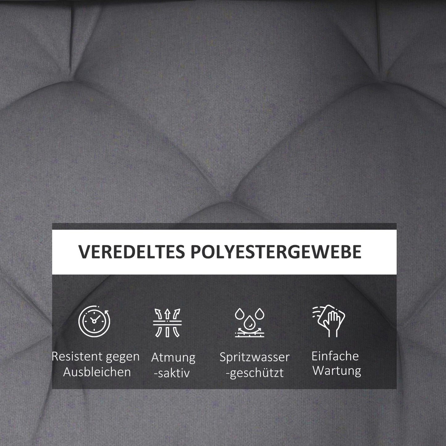 Outdoor pallet cushion set, UV protected, dark grey