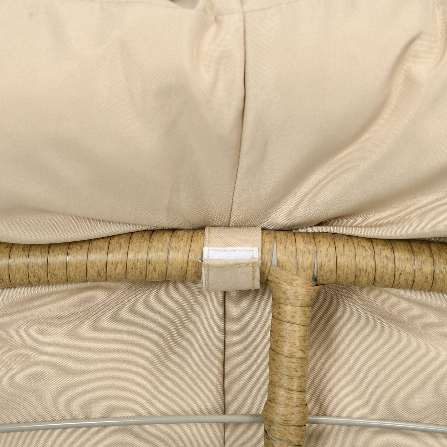Rattan Rattan Papasan Chair with Cushion - Khaki, 360° adjustable