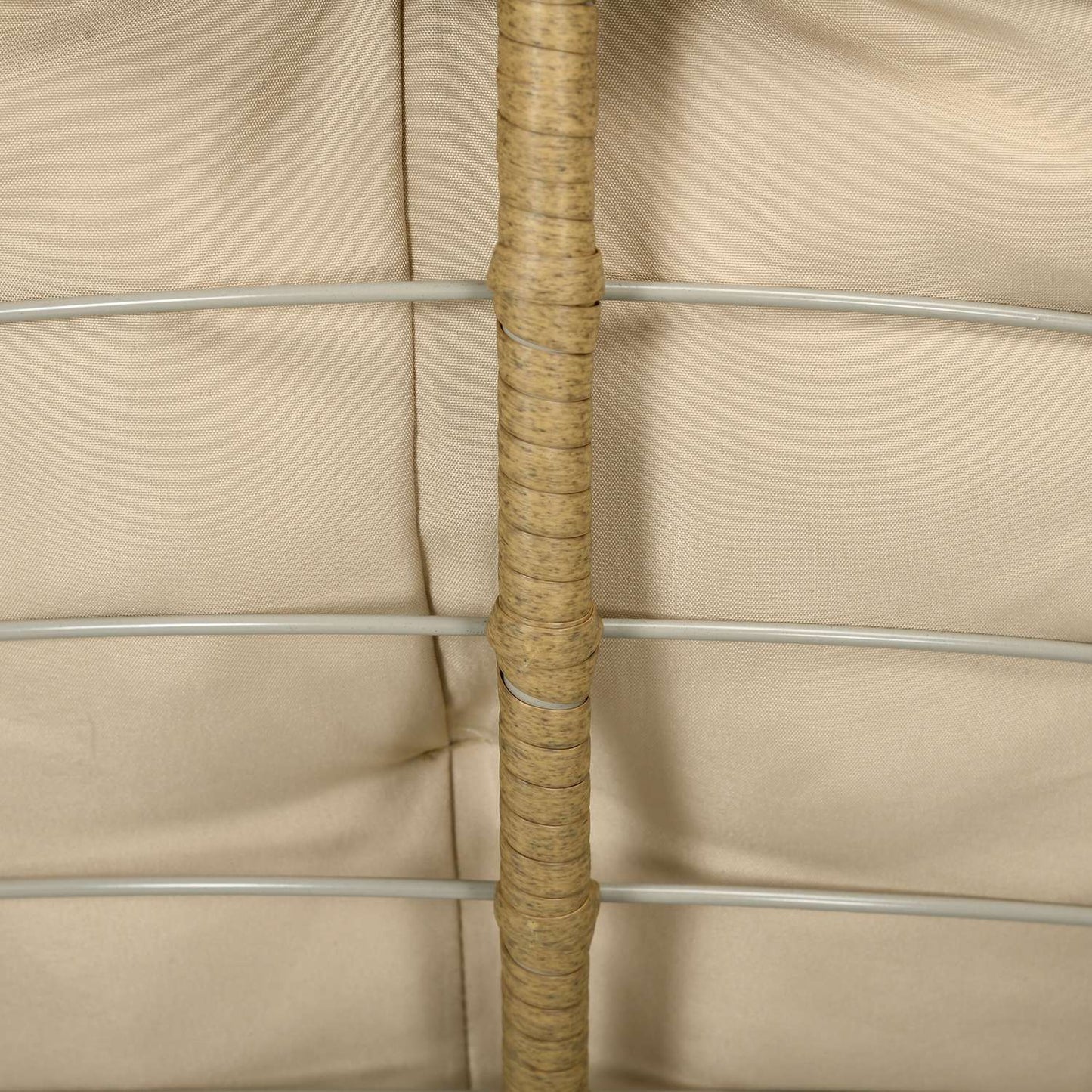 Rattan Rattan Papasan Chair with Cushion - Khaki, 360° adjustable
