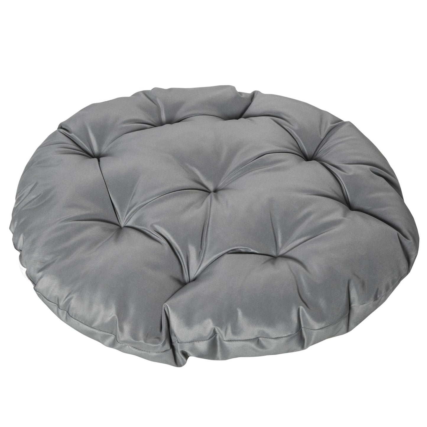 Gray rattan Papasan chair with upholstery, 360° rotatable