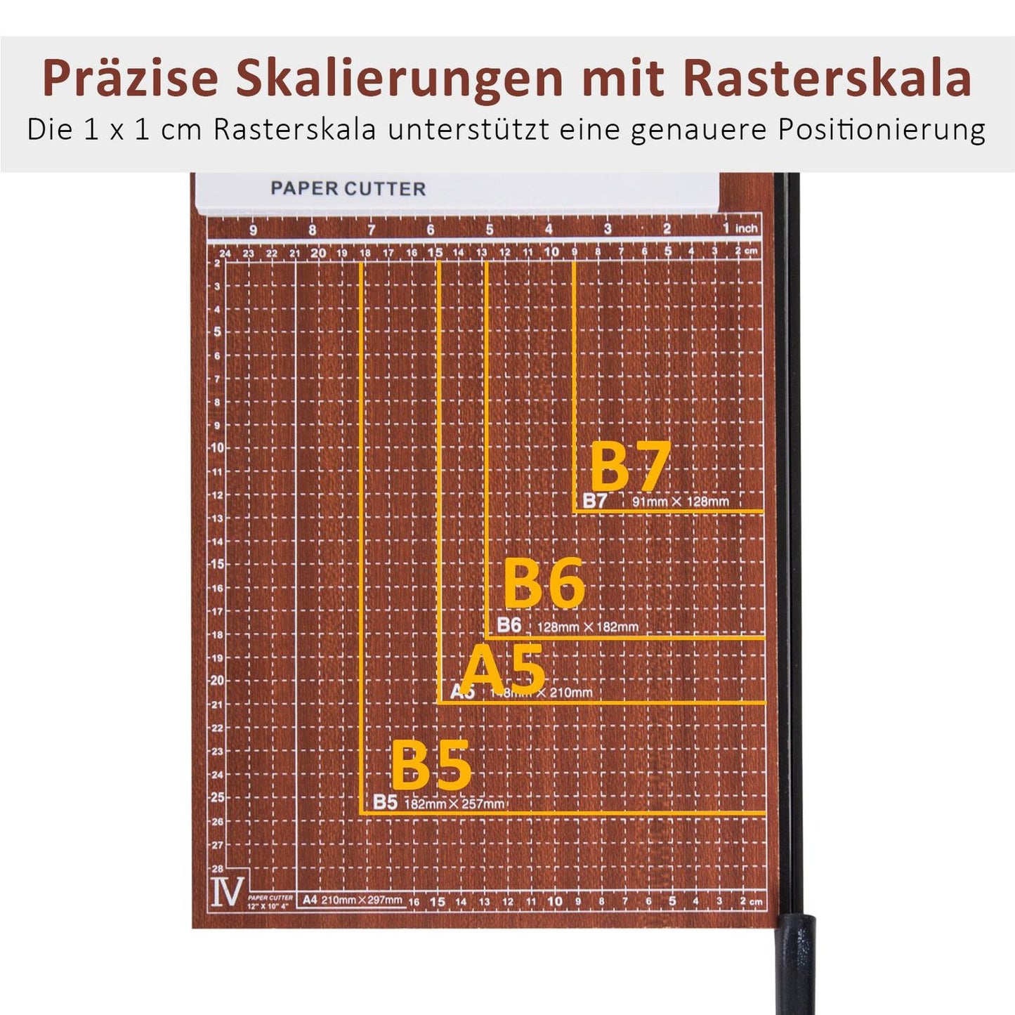 DIN A4 Paper Cutter - Metal, Brown, 48x26.5x5cm