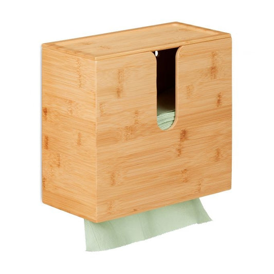 Paper Towel Dispenser Bamboo With Lid