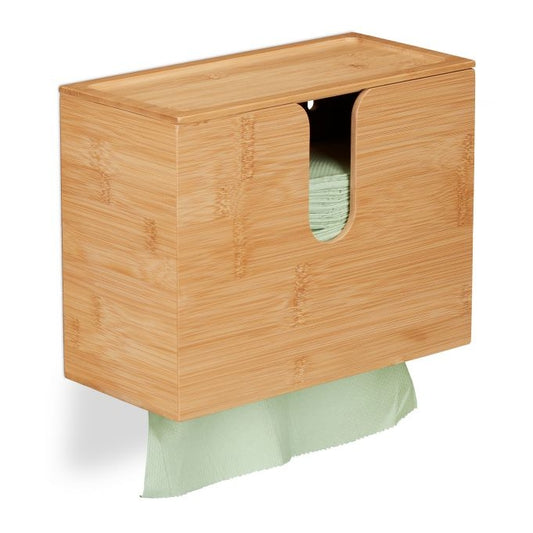 Paper Towel Dispenser Bamboo With Lid