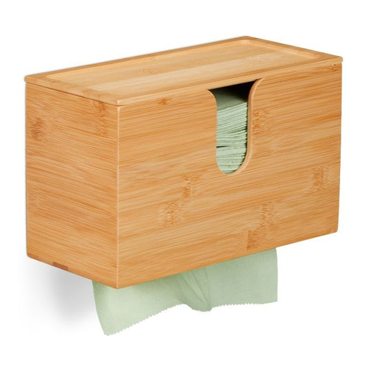 Paper Towel Dispenser Bamboo With Lid