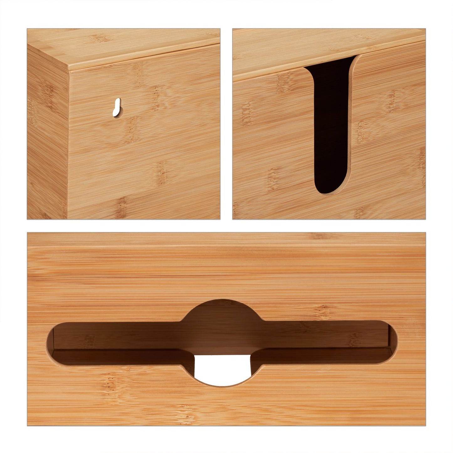 Paper Towel Dispenser Bamboo With Lid
