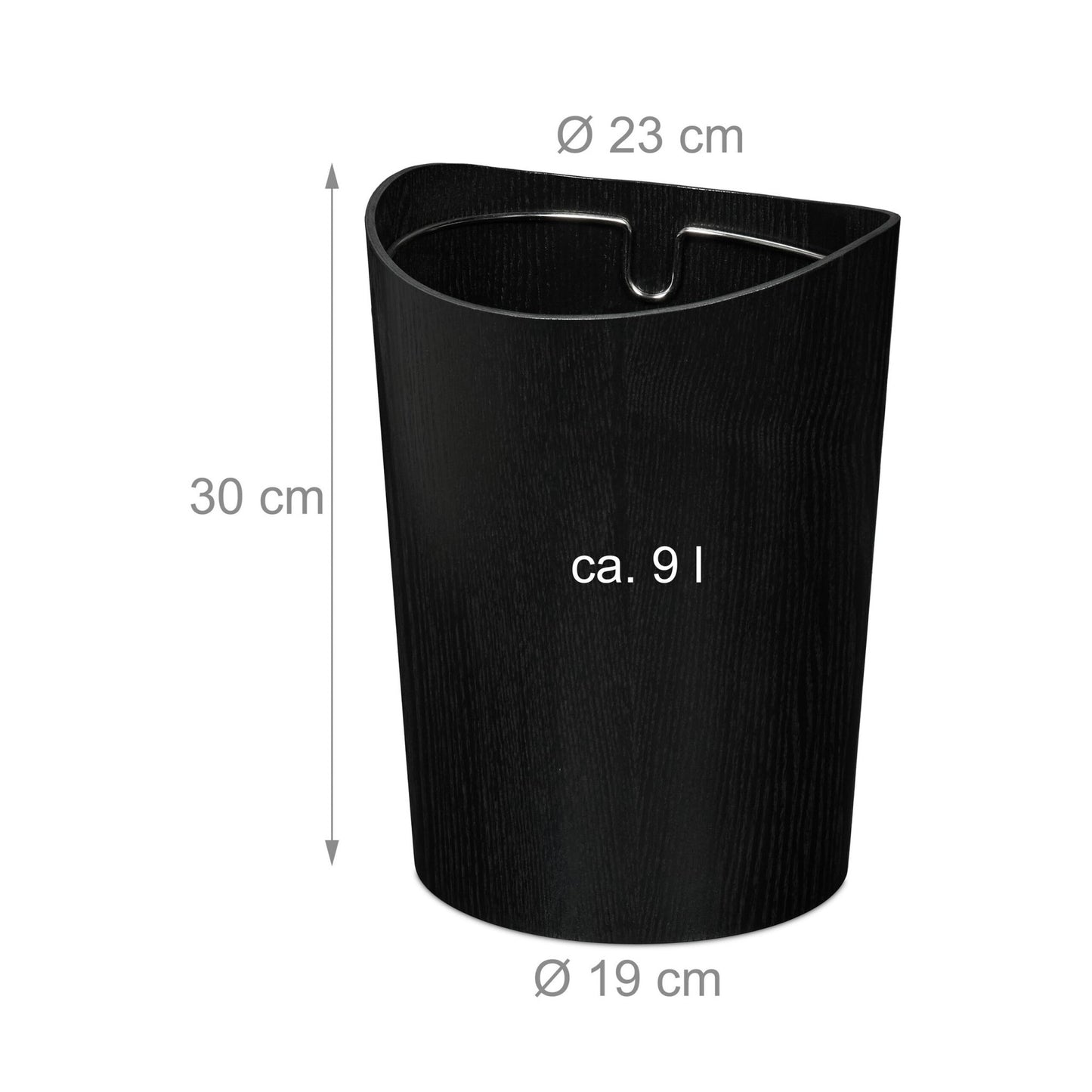 Paper basket in wood look 9 l