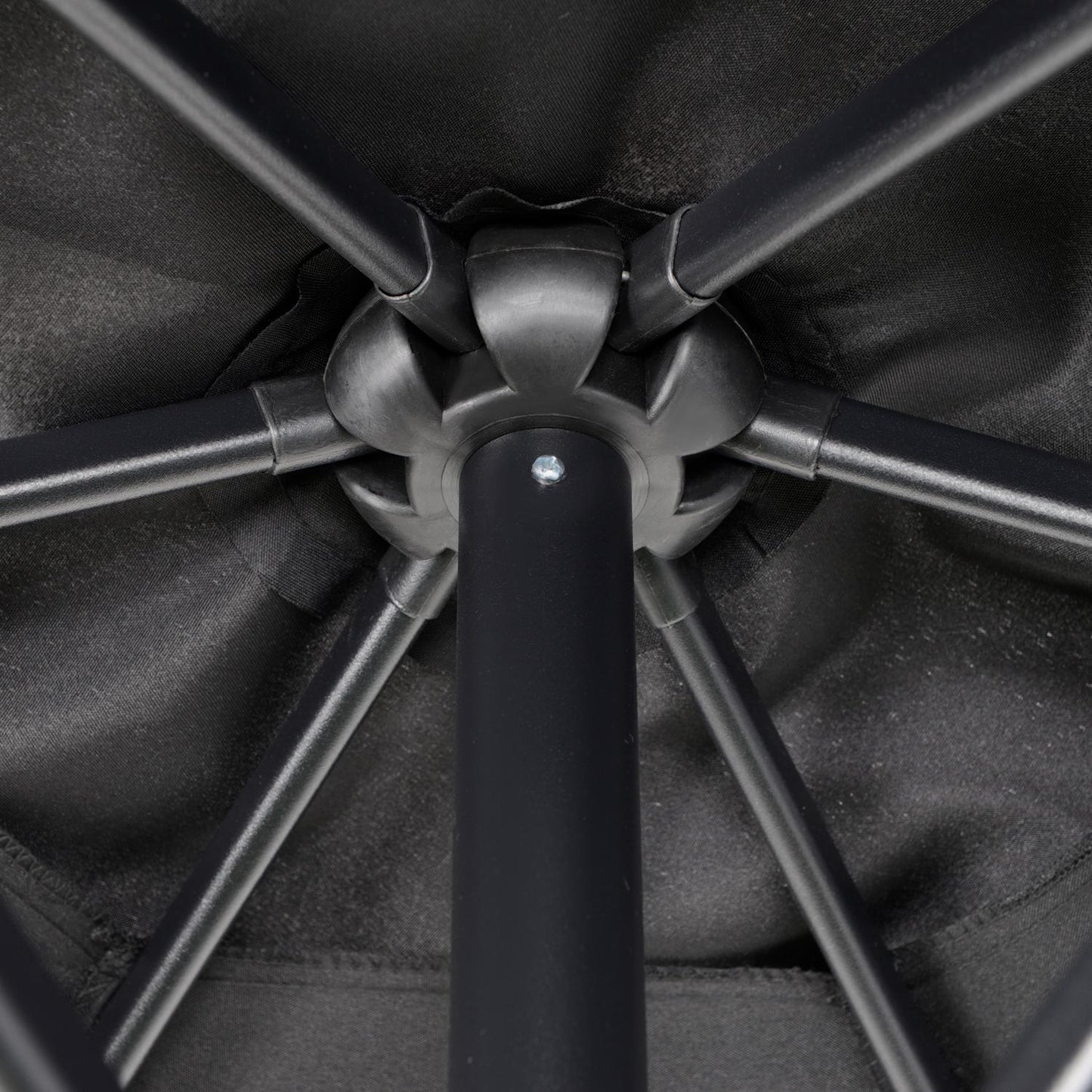 Hexagonal Parasol Ø196 cm, Rotating, Windproof, Black